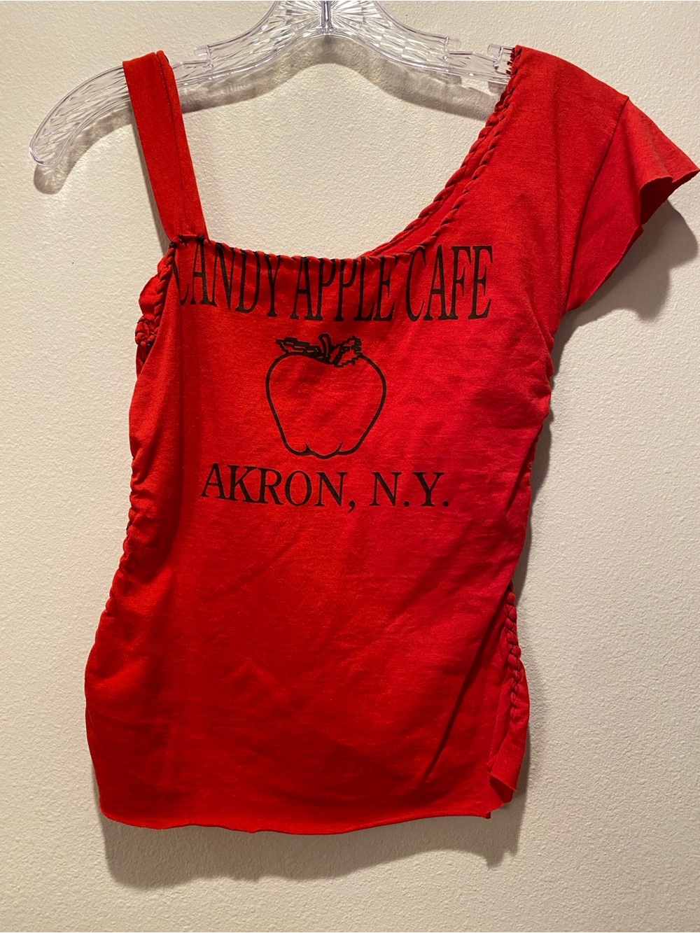 Red One-Shoulder Women’s Top